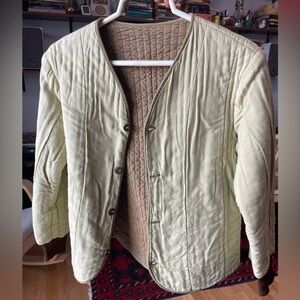 handmade quilted bomber jacket or liner